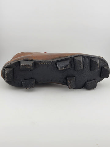 Antique 1920's Star Brand Football / Soccer Boots Brown Leather Shoes Cleats