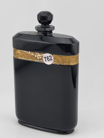 Antique Caron La Nuit de Noel Perfume Black Baccarat Bottle Art Deco  EMPTY