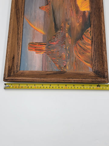 Vintage One Of Kind Hand Painted Oil On Canvas Painting Signed Elizabeth Hancock