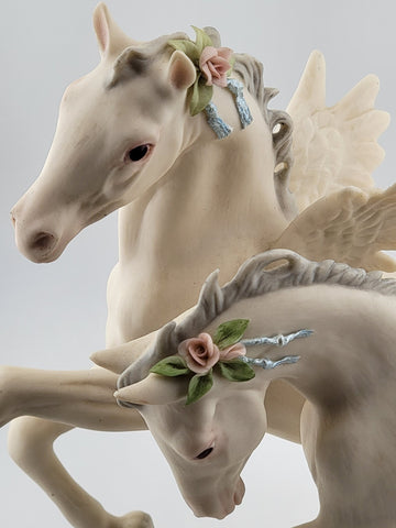 Cybis Porcelain Gambol and Frolic Unicorns Figurine Designed By Susan Eaton #494