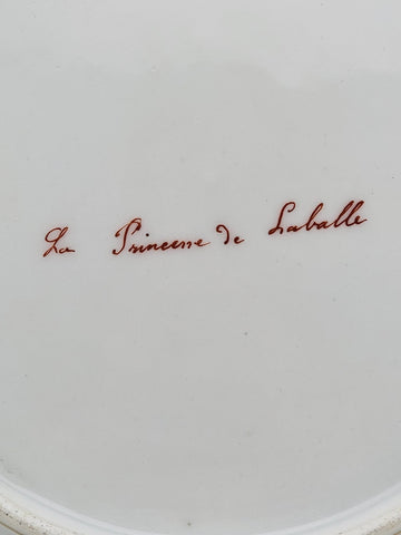 Antique Reticulated Porcelain Plate. Gilt Border Feature La Princess De Lamballe