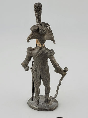 Vintage France Line Infantry Drummer 1812 Year 1/32 Scale Unpainted Tin Figure
