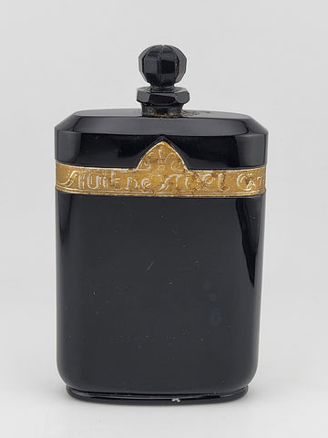 Antique Caron La Nuit de Noel Perfume Black Baccarat Bottle Art Deco  EMPTY