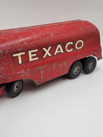 Vintage Buddy L Pressed Steel Texaco Oil Tanker Delivery Semi Truck Toy 1950 24”