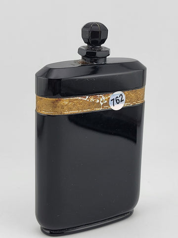 Antique Caron La Nuit de Noel Perfume Black Baccarat Bottle Art Deco  EMPTY
