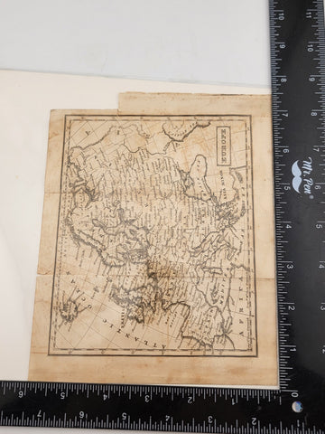 Rare Antique Original 1843 Miniature Map Of Europe. Approx 5 7/8" x 7 3/8.