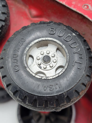 Vintage Buddy L Pressed Steel Texaco Oil Tanker Delivery Semi Truck Toy 1950 24”