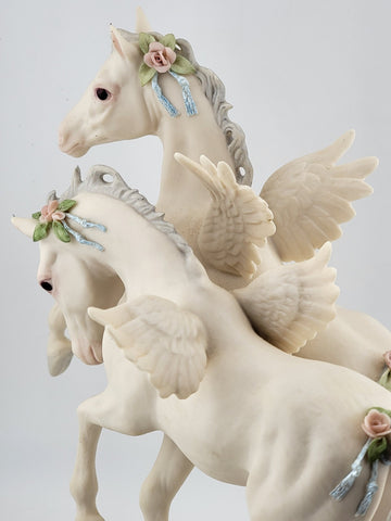 Cybis Porcelain Gambol and Frolic Unicorns Figurine Designed By Susan Eaton #494