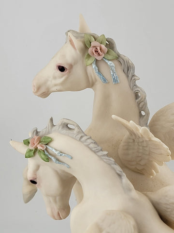 Cybis Porcelain Gambol and Frolic Unicorns Figurine Designed By Susan Eaton #494