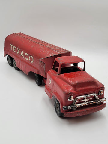 Vintage Buddy L Pressed Steel Texaco Oil Tanker Delivery Semi Truck Toy 1950 24”