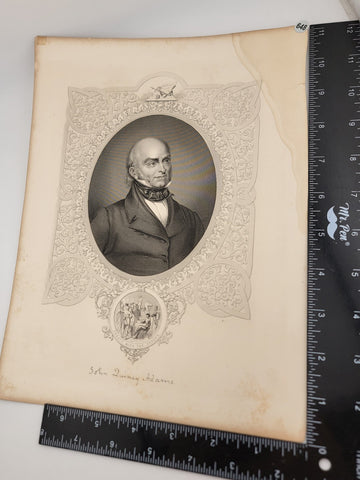 Original Antique 1860 John Adams. Engraving by J. Stephenson after J.S. Copley