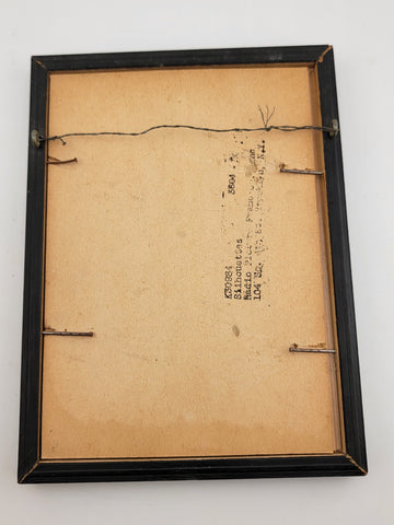 Rare Antique C 1920'S Pair Of Portrait Silhouette Of 2 Ladies In Black Frame.