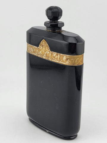 Antique Caron La Nuit de Noel Perfume Black Baccarat Bottle Art Deco  EMPTY
