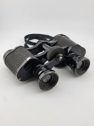 Antique WW2 Hyphos Paris France Prism Luminous Binoculars 6 X 30 W Original Case