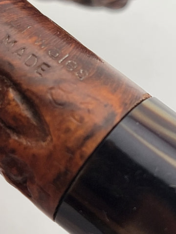 Vintage Collectible Solid Wood Prince Of Whales 83 Italy Hand Made Smoking Pipe.