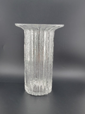 Rare Iittala Finland Crystal Vertica Vase designed by Timo Sarpaneva. Signed.