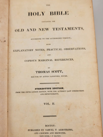 Late 18th C The Holy Bible Containing The Old and New Testaments By Thomas Scott