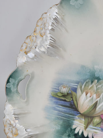 R S Prussia Water Lily on Pond Handled Mold Plate. Measures 11.25" in diameter.