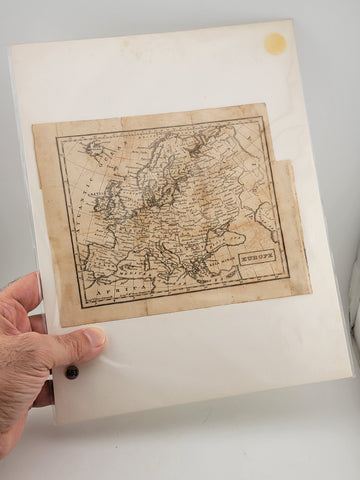 Rare Antique Original 1843 Miniature Map Of Europe. Approx 5 7/8" x 7 3/8.