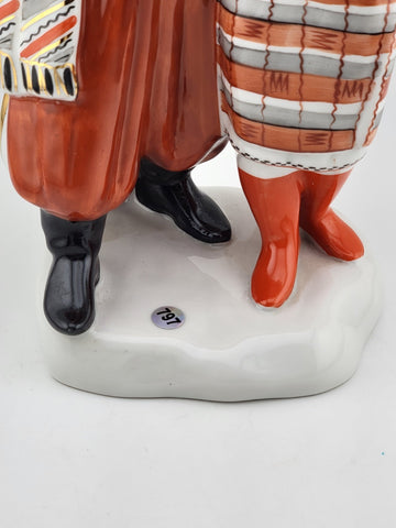 Rare 1961 Ukraine Vintage porcelain sculptural statuette "Ukrainian couple" Kiev