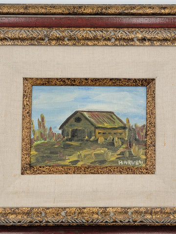 Vintage One Of Kind Hand Painted Oil On Canvas Painting Signed By Artist Harvey.