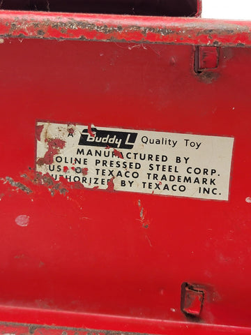 Vintage Buddy L Pressed Steel Texaco Oil Tanker Delivery Semi Truck Toy 1950 24”