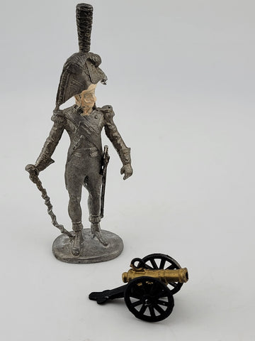 Vintage France Line Infantry Drummer 1812 Year 1/32 Scale Unpainted Tin Figure