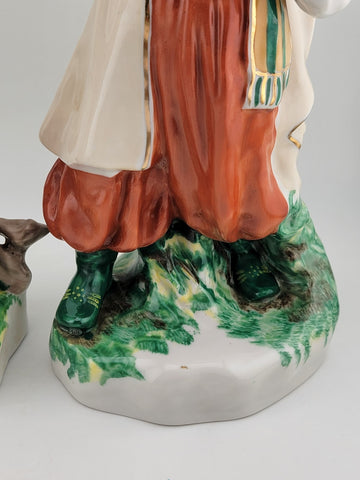 Rare VTG SET OF 2 Figurines KARAS & ODARKA  Ukrainian Soviet Porcelain. VG cond.