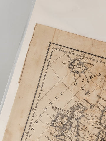 Rare Antique Original 1843 Miniature Map Of Europe. Approx 5 7/8" x 7 3/8.