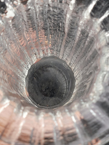 Rare Iittala Finland Crystal Vertica Vase designed by Timo Sarpaneva. Signed.