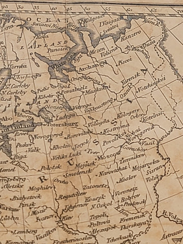 Rare Antique Original 1843 Miniature Map Of Europe. Approx 5 7/8" x 7 3/8.