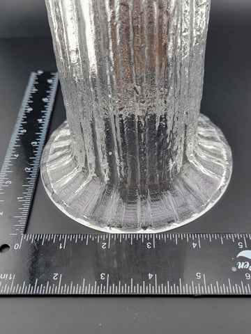 Rare Iittala Finland Crystal Vertica Vase designed by Timo Sarpaneva. Signed.