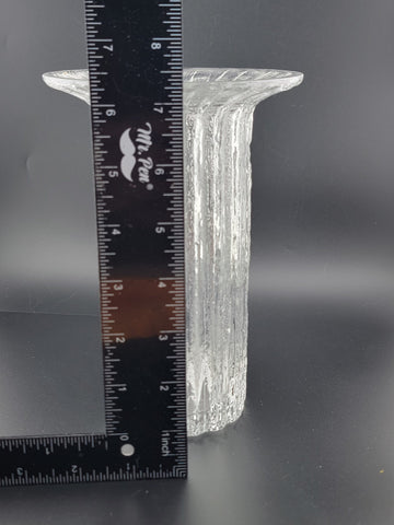 Rare Iittala Finland Crystal Vertica Vase designed by Timo Sarpaneva. Signed.