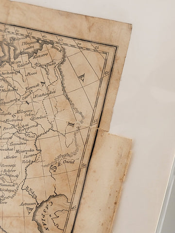 Rare Antique Original 1843 Miniature Map Of Europe. Approx 5 7/8" x 7 3/8.