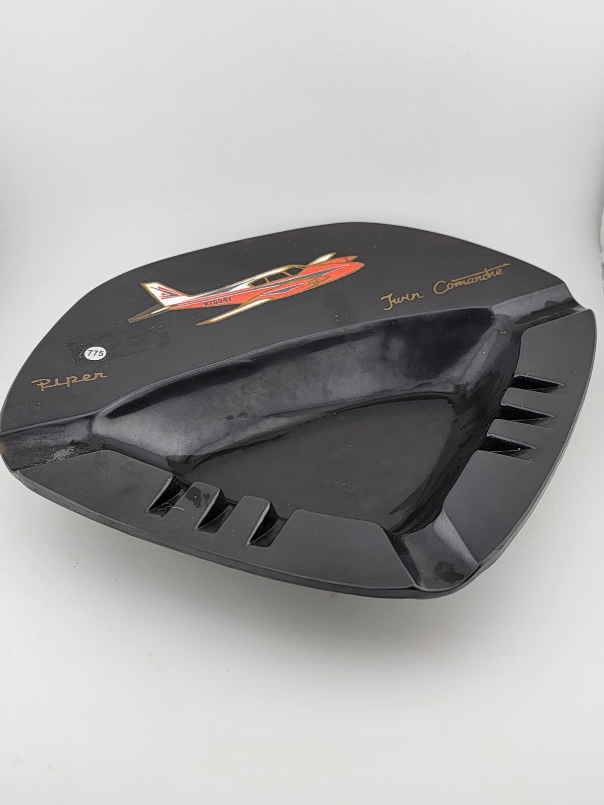 Vintage Piper Cherokee C Airplane Ashtray by Couroc of Monterey California