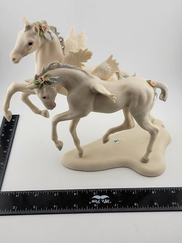 Cybis Porcelain Gambol and Frolic Unicorns Figurine Designed By Susan Eaton #494