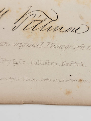 Antique Original 1862 M Fillmore Portrait Engraving By Jhonson Fry& Co.