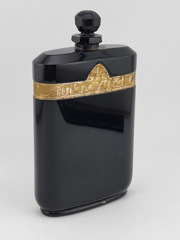 Antique Caron La Nuit de Noel Perfume Black Baccarat Bottle Art Deco  EMPTY