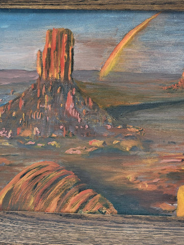 Vintage One Of Kind Hand Painted Oil On Canvas Painting Signed Elizabeth Hancock