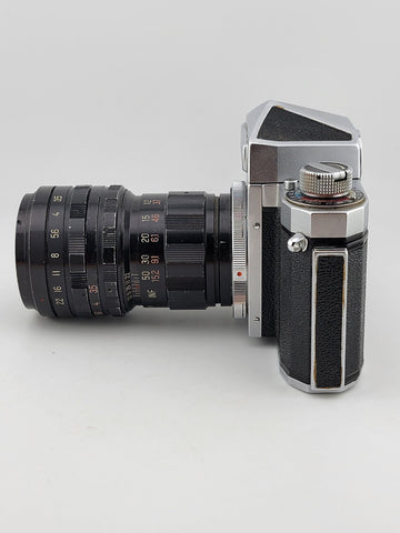 VINTAGE 1960 MIRANDA D  35mm CAMERA, SOLIGOR MIRANDA 135 mm LENS. Clean.Untested