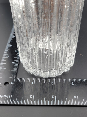 Rare Iittala Finland Crystal Vertica Vase designed by Timo Sarpaneva. Signed.