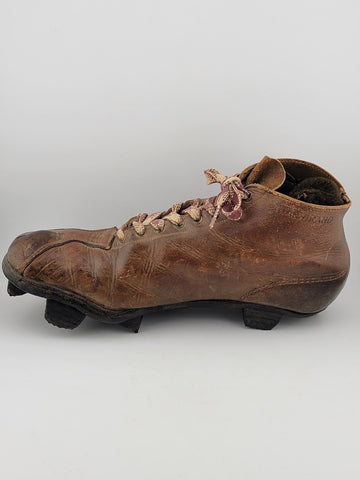 Antique 1920's Star Brand Football / Soccer Boots Brown Leather Shoes Cleats