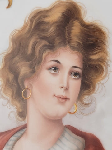 Exquisite Carol Scott Limoges Porcelain Hand-Painted & Gilded Flat Plate. 12 In.