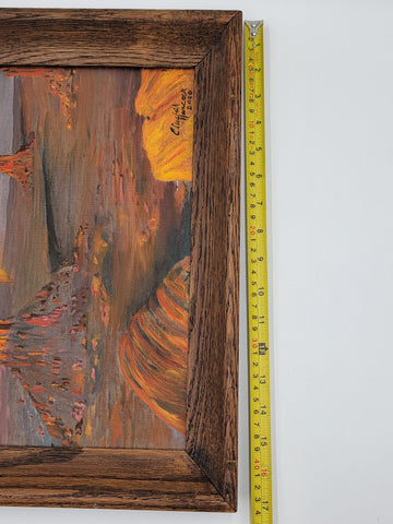 Vintage One Of Kind Hand Painted Oil On Canvas Painting Signed Elizabeth Hancock