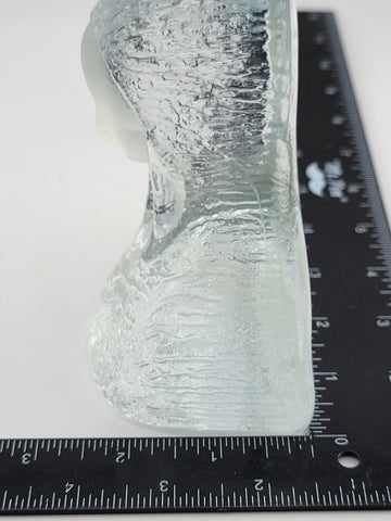 Vintage Viking Clear Frosted Textured Art Glass Virgin Mary Madonna Figurine