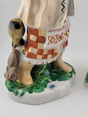 Rare VTG SET OF 2 Figurines KARAS & ODARKA  Ukrainian Soviet Porcelain. VG cond.