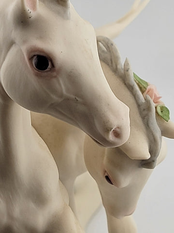 Cybis Porcelain Gambol and Frolic Unicorns Figurine Designed By Susan Eaton #494
