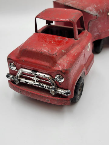 Vintage Buddy L Pressed Steel Texaco Oil Tanker Delivery Semi Truck Toy 1950 24”
