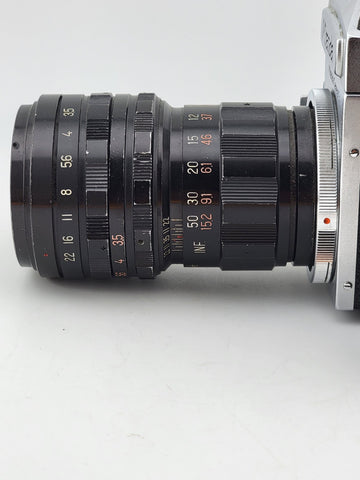 VINTAGE 1960 MIRANDA D  35mm CAMERA, SOLIGOR MIRANDA 135 mm LENS. Clean.Untested