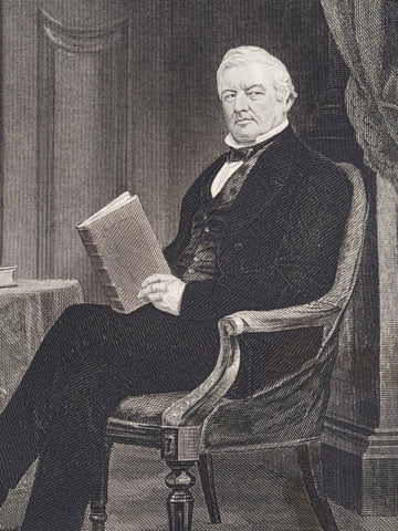 Antique Original 1862 M Fillmore Portrait Engraving By Jhonson Fry& Co.